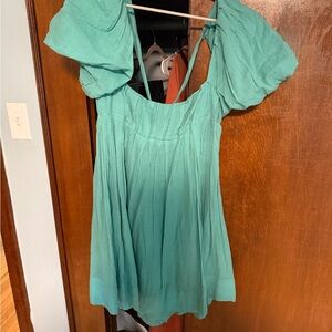 Free People Teal Mini Dress